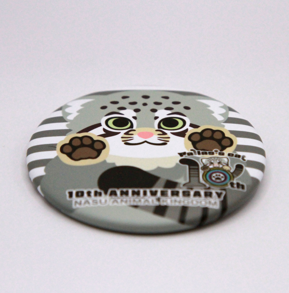 original】マヌルネコ来園10周年 マヌルネコアップ缶バッジ | 那須